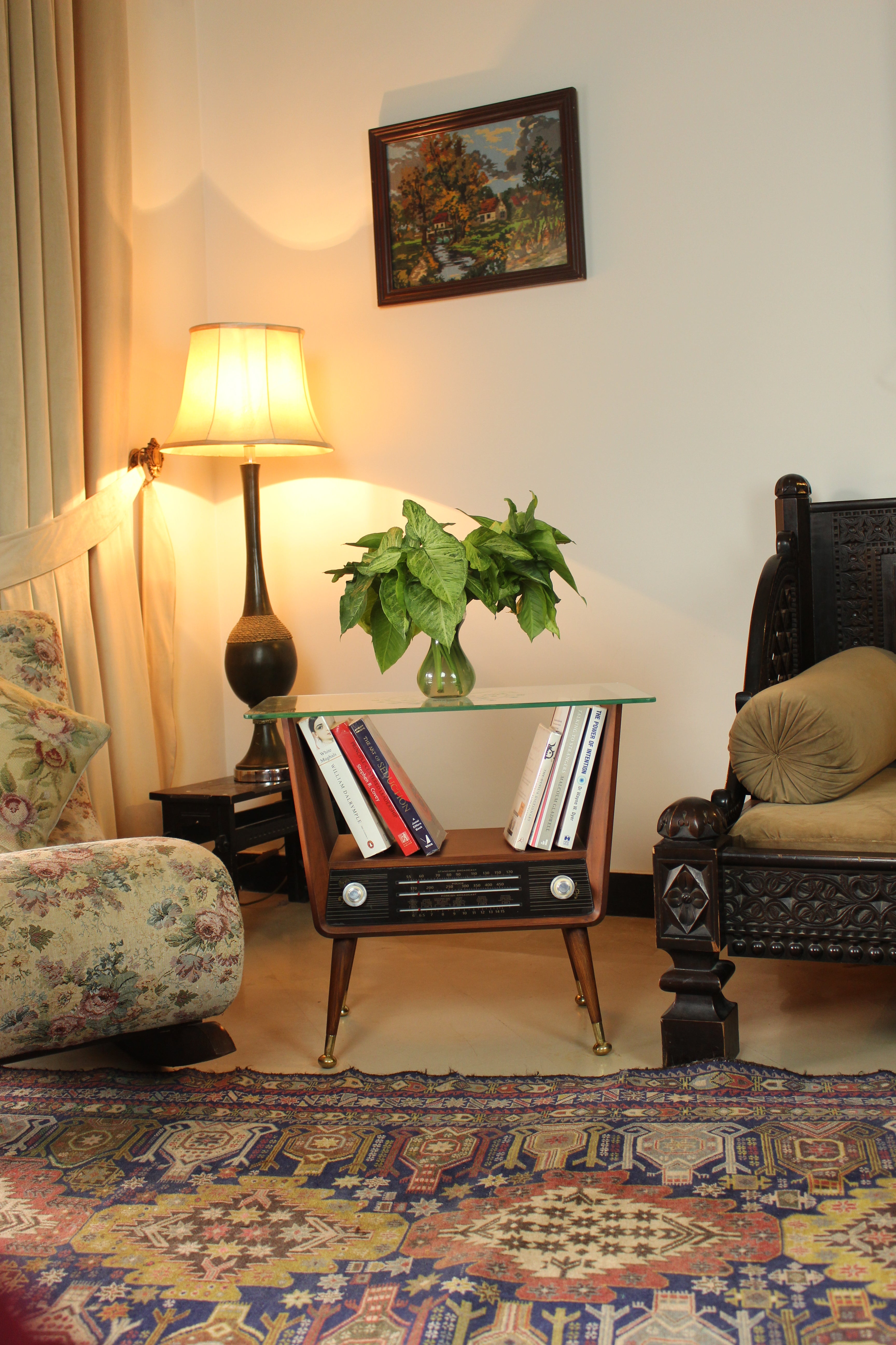 Book Radio Table - Glass Top (ST 19)